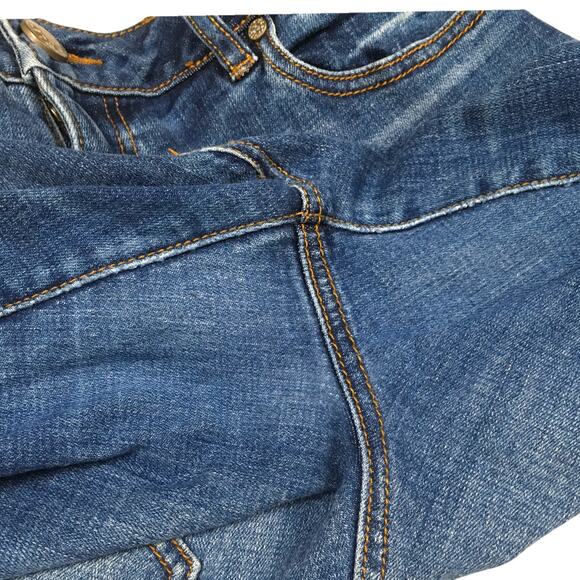 Cabi Jeans Slim Boyfriend Patchwork Sz 4 Blue Stretch Denim‎ Fading Y2K Vibes - Picture 8 of 13